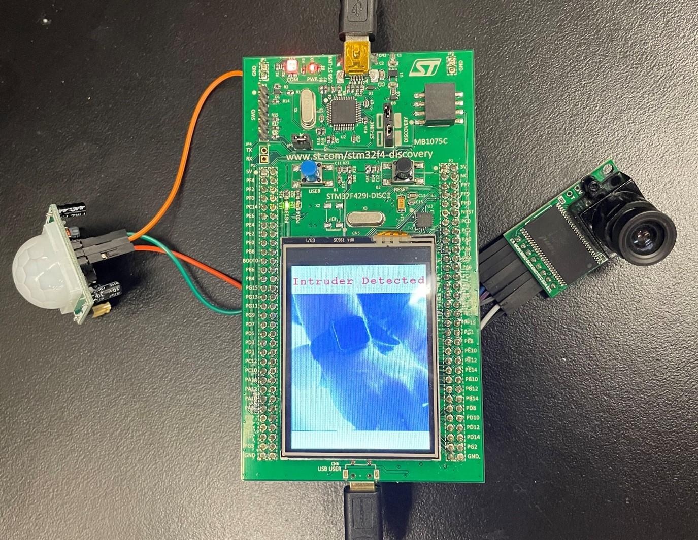 image of the interfaced microcontroller