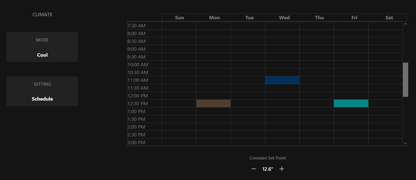 Schedule Mode Interface